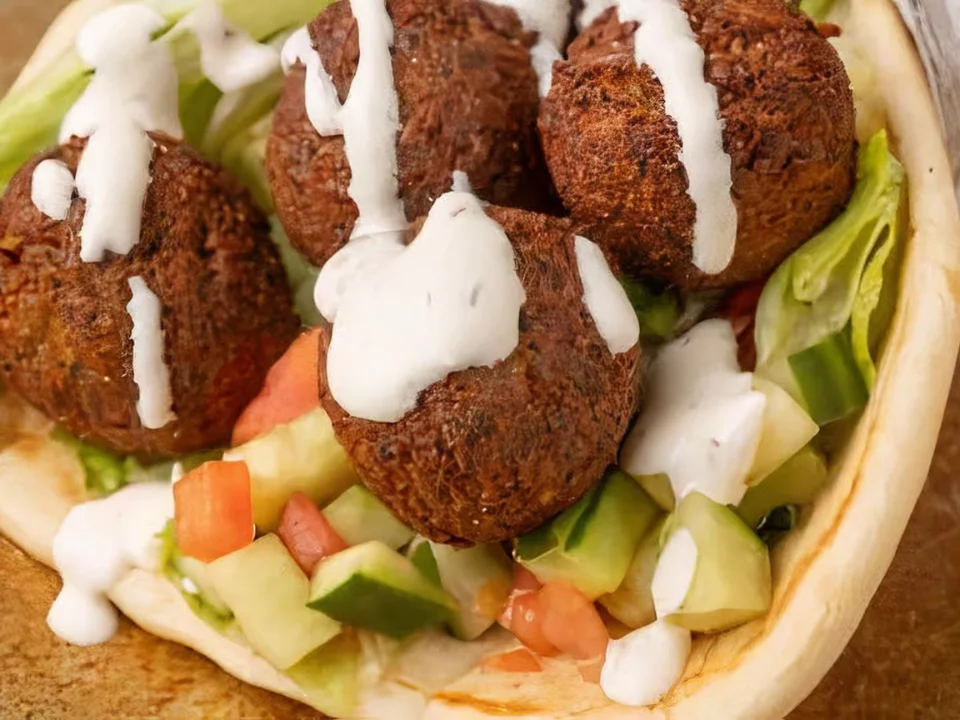 Falafel Gyro - Freshly prepared Falafel Gyro.
